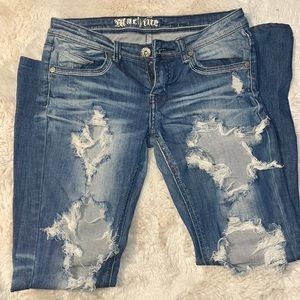 Machine Brand Ripped Up distressed jeans.